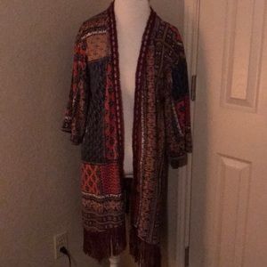 UMG suede french long cardigan